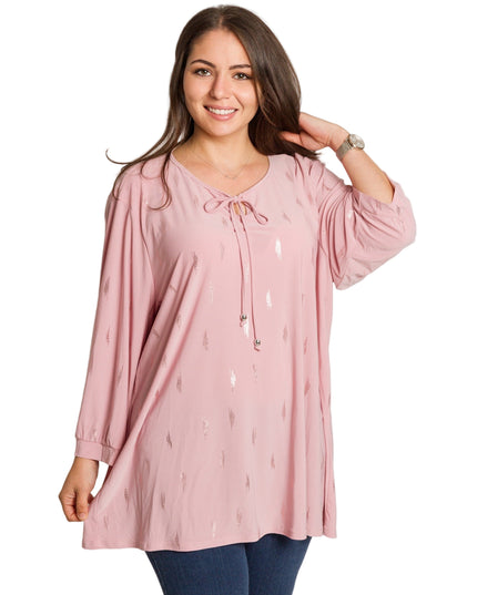 Tunică formală evazată cu tul în mărimi maxi