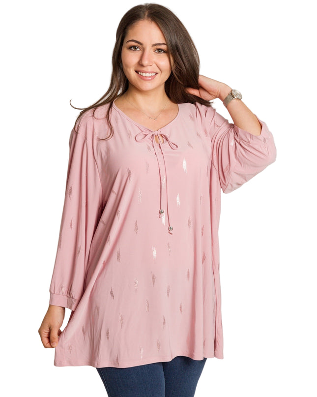 Tunică formală evazată cu tul în mărimi maxi