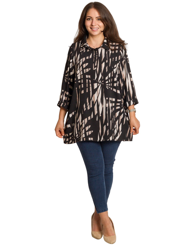 Cămașă albă formală cu croială lejeră, mărimi mari