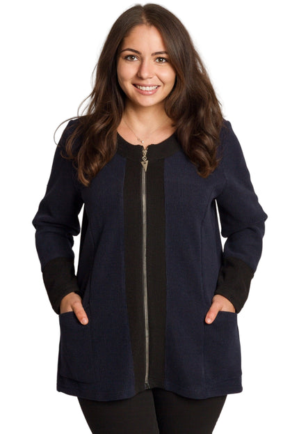 Jachetă de damă cenușie trandafiri cu fermoar și buzunare