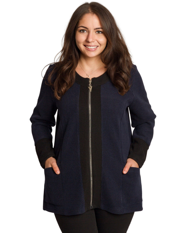 Jachetă de damă cenușie trandafiri cu fermoar și buzunare