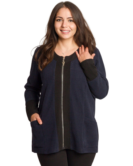 Jachetă de damă cenușie trandafiri cu fermoar și buzunare