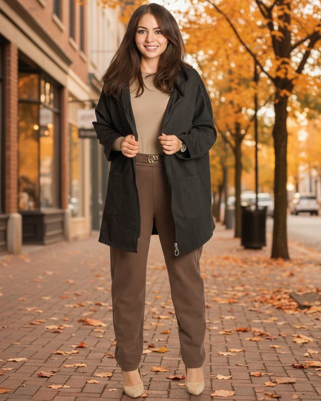 Set maxi pentru femei, verde, cu bluză și pantaloni colorați