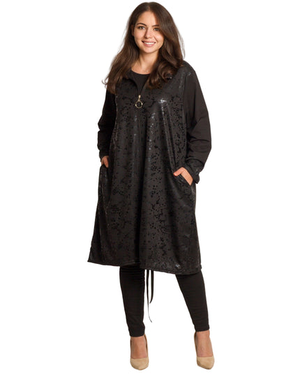 Cardigan elegant supradimensionat în culoarea mocha