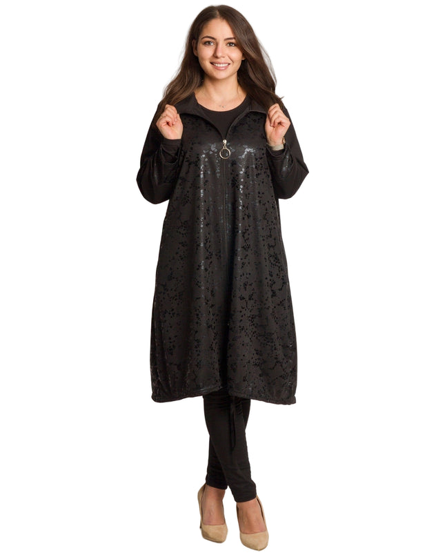 Cardigan elegant supradimensionat în culoarea mocha