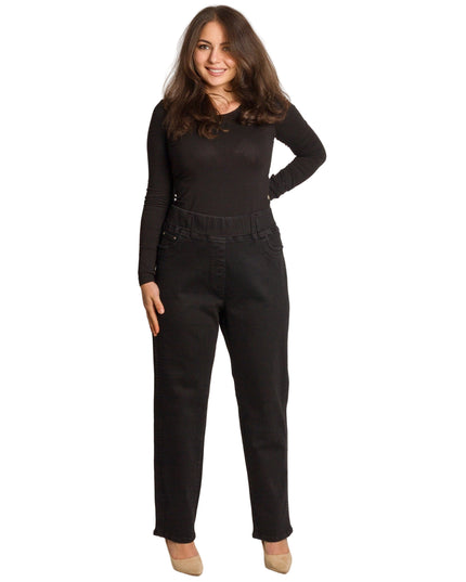 Blugi de damă cu elastic și șireturi, mărimi mari