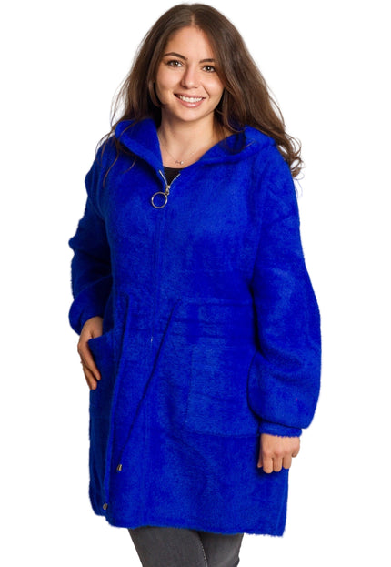 Jachetă de damă din burete cu glugă și buzunare