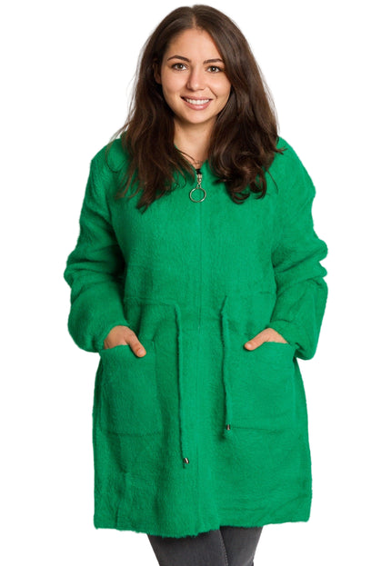 Jachetă de damă din burete cu glugă și buzunare