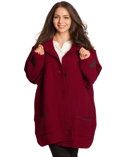 Cardigan elegant supradimensionat în culoarea mocha