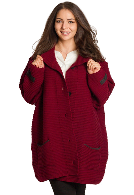 Cardigan elegant supradimensionat în culoarea mocha