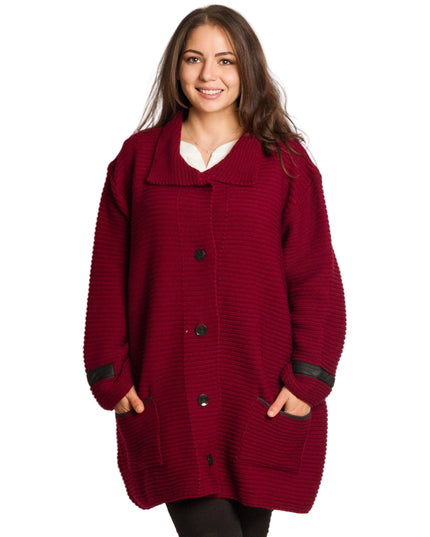 Cardigan elegant supradimensionat în culoarea mocha