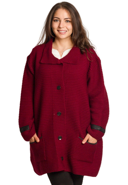 Cardigan elegant supradimensionat în culoarea mocha