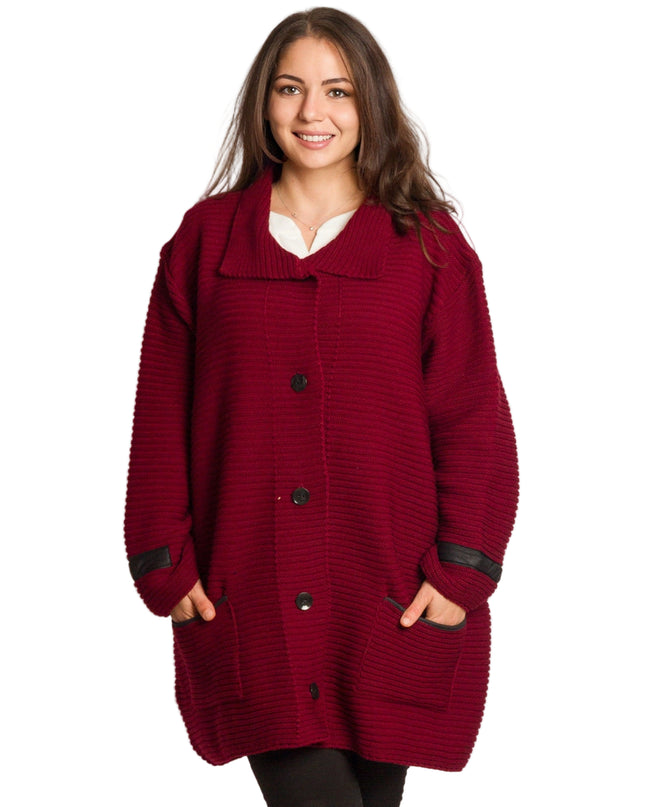 Cardigan elegant supradimensionat în culoarea mocha