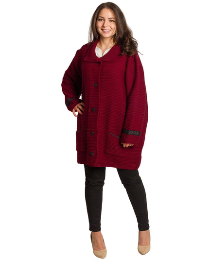 Cardigan elegant supradimensionat în culoarea mocha