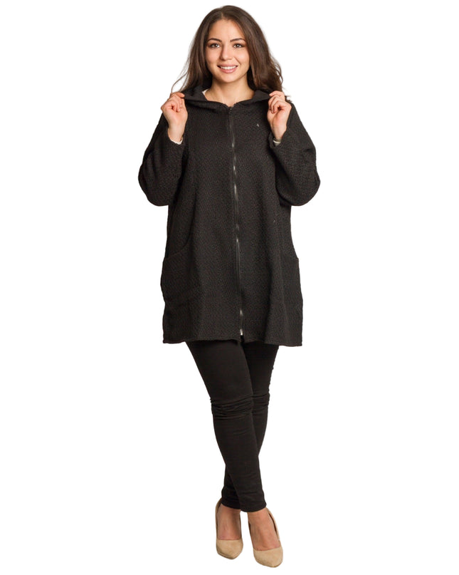 Cardigan elegant supradimensionat în culoarea mocha