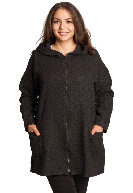 Cardigan elegant supradimensionat în culoarea mocha