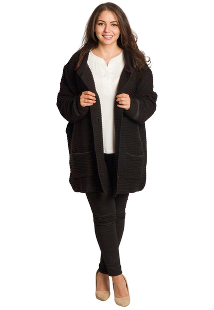 Cardigan elegant supradimensionat în culoarea mocha