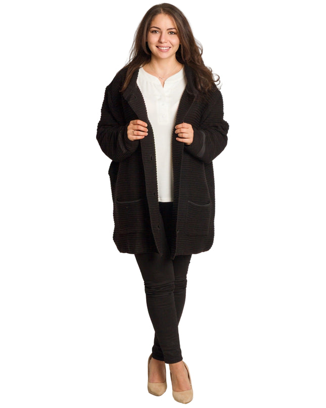 Cardigan elegant supradimensionat în culoarea mocha