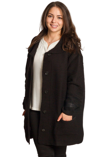 Cardigan elegant supradimensionat în culoarea mocha
