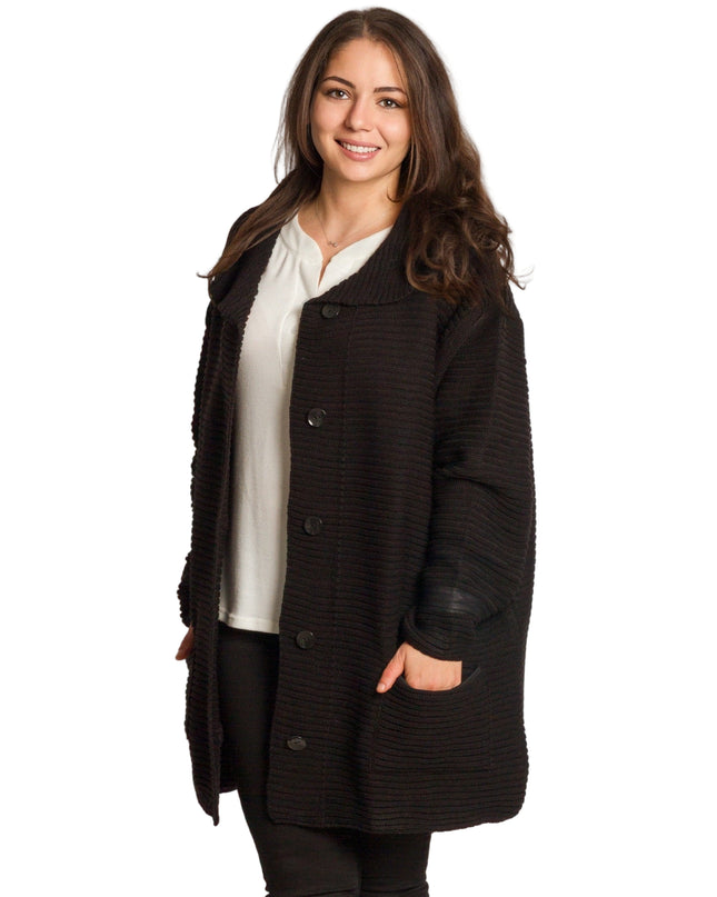 Cardigan elegant supradimensionat în culoarea mocha