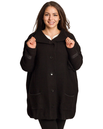 Cardigan elegant supradimensionat în culoarea mocha