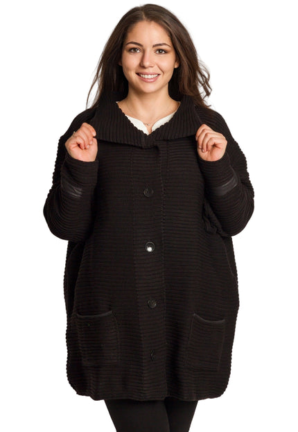 Cardigan elegant supradimensionat în culoarea mocha