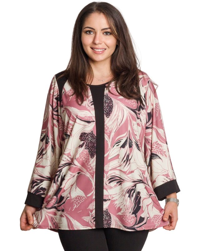 Tunică maxi formală cu flori roșii din șifon și maiou