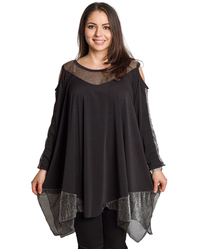 Tunică asimetrică pentru femei cu broderie artistică - Model lejer