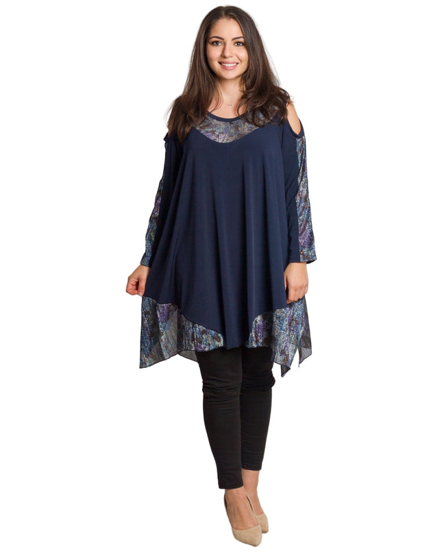 Tunică asimetrică pentru femei cu broderie artistică - Model lejer
