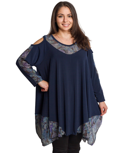 Tunică asimetrică pentru femei cu broderie artistică - Model lejer