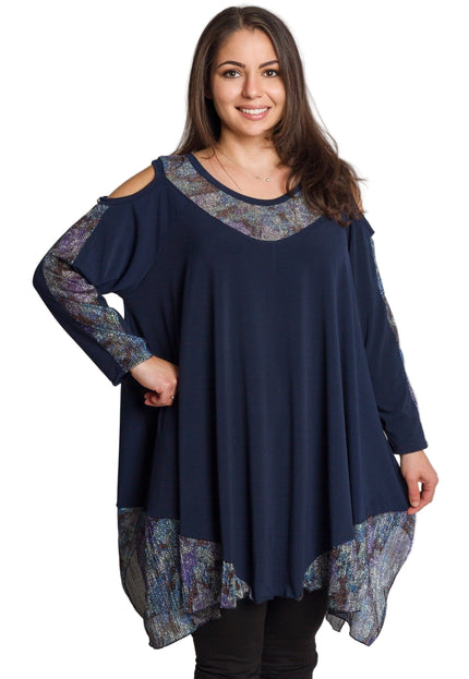 Tunică asimetrică pentru femei cu broderie artistică - Model lejer