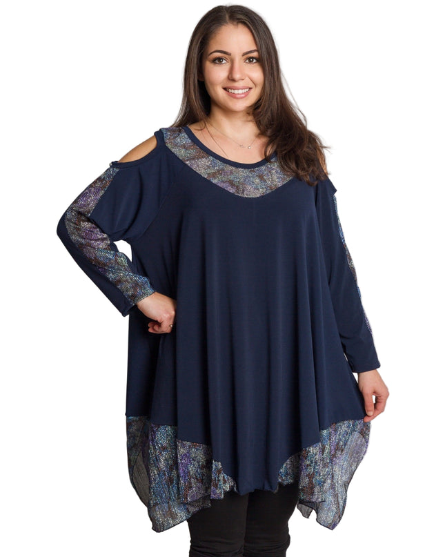 Tunică asimetrică pentru femei cu broderie artistică - Model lejer