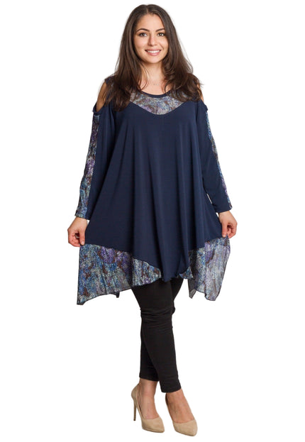 Tunică asimetrică pentru femei cu broderie artistică - Model lejer
