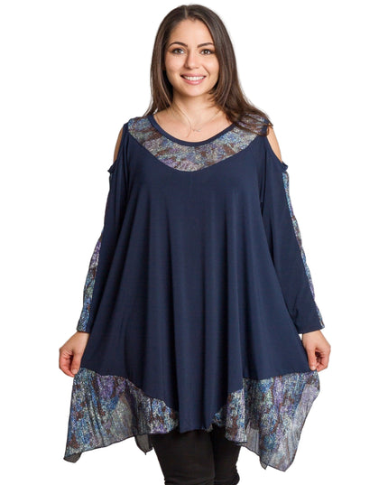 Tunică asimetrică pentru femei cu broderie artistică - Model lejer