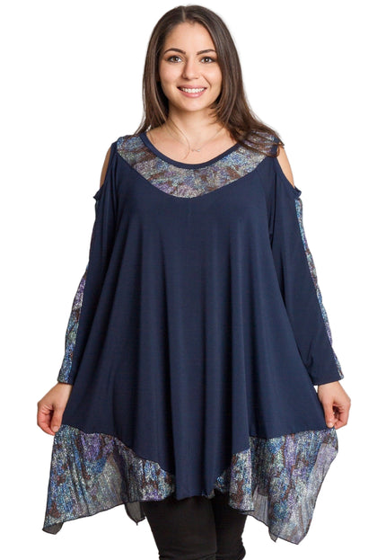 Tunică asimetrică pentru femei cu broderie artistică - Model lejer