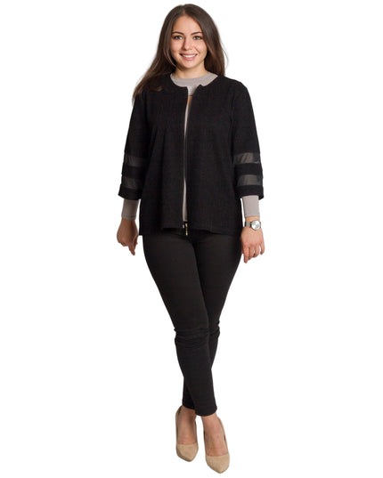 Jachetă maxi formală decorată cu elemente subtile cu sclipici