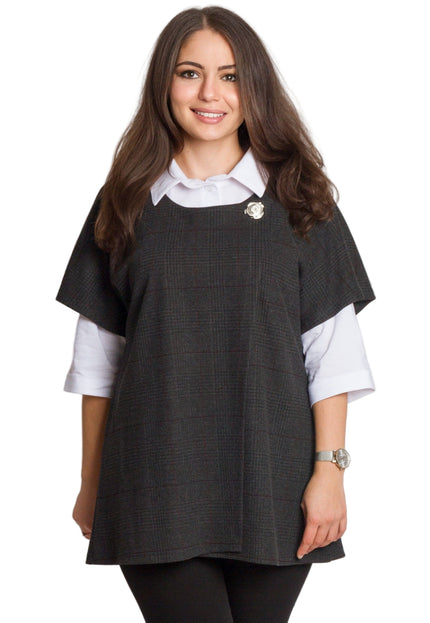 Set cămașă și vestă maxi cu perlă decorativă