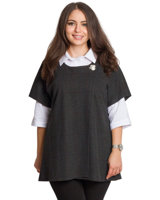 Set cămașă și vestă maxi cu perlă decorativă