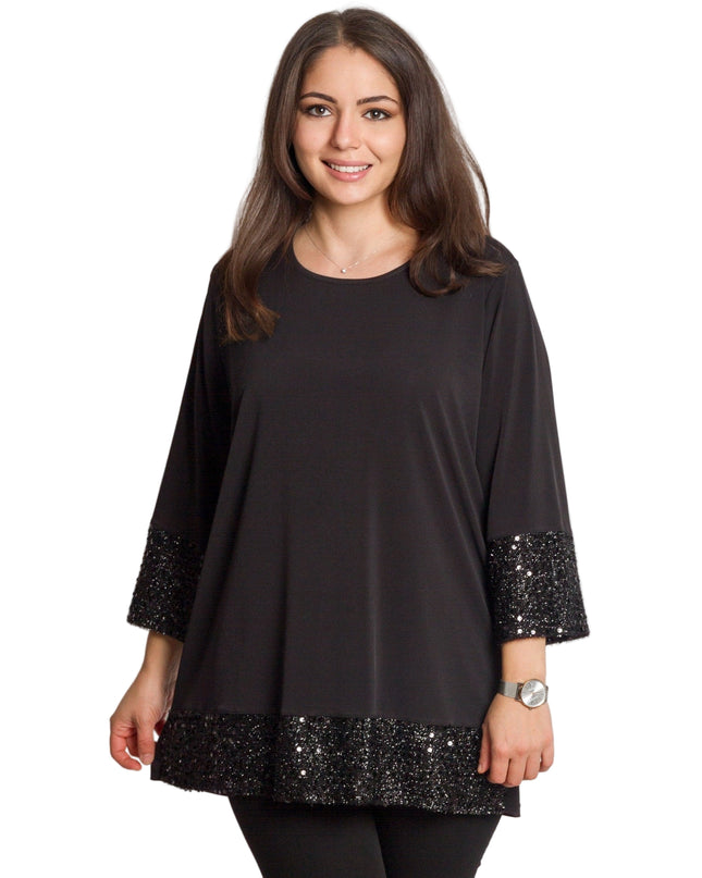 Tunică asimetrică pentru femei cu broderie artistică - Model lejer