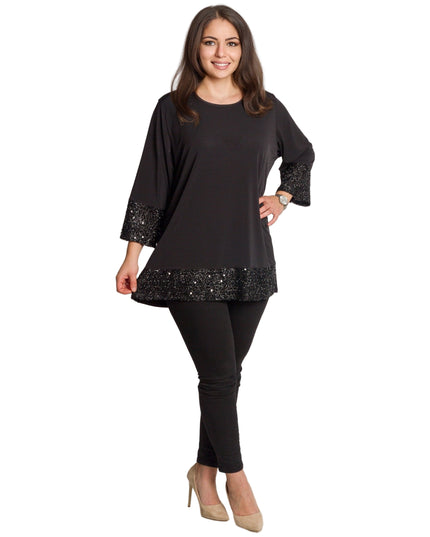 Tunică asimetrică pentru femei cu broderie artistică - Model lejer