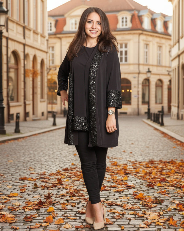 Tunică asimetrică pentru femei cu broderie artistică - Model lejer