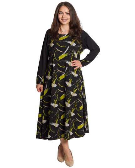 Rochie de vară din șifon, mărime maxi, cu motive florale