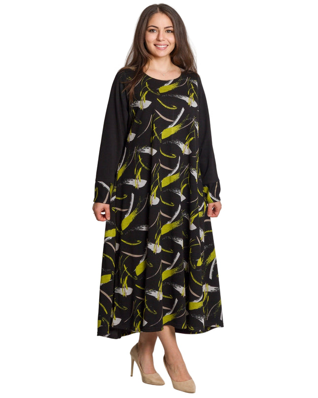 Rochie de vară din șifon, mărime maxi, cu motive florale