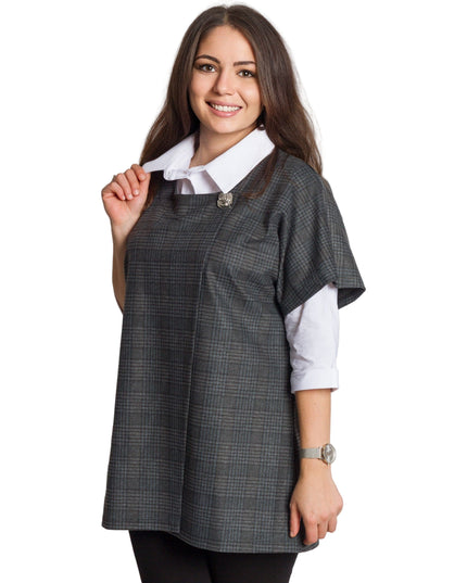 Set cămașă și vestă maxi cu perlă decorativă