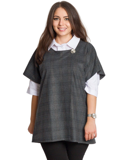 Set cămașă și vestă maxi cu perlă decorativă