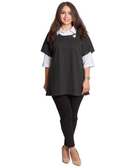 Set cămașă și vestă maxi cu perlă decorativă