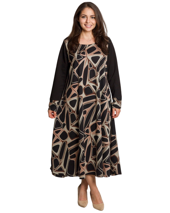 Rochie de vară din șifon, mărime maxi, cu motive florale