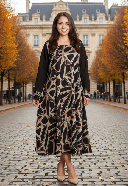 Rochie de vară din șifon, mărime maxi, cu motive florale