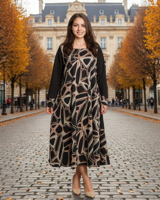 Rochie de vară din șifon, mărime maxi, cu motive florale