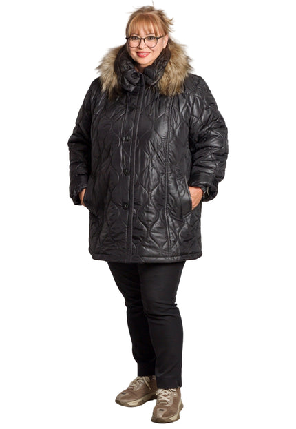 Jachetă de damă din burete cu glugă și buzunare